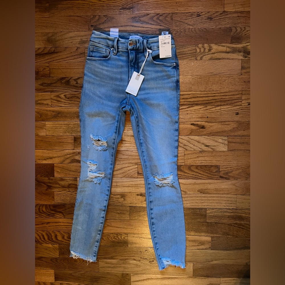 Women's Blue Distressed Jeans
